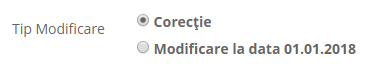 Opțiunile de tip modificare